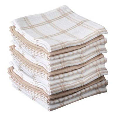 T-fal Coordinating Flat Waffle Weave Dish Cloth, Twelve Pack