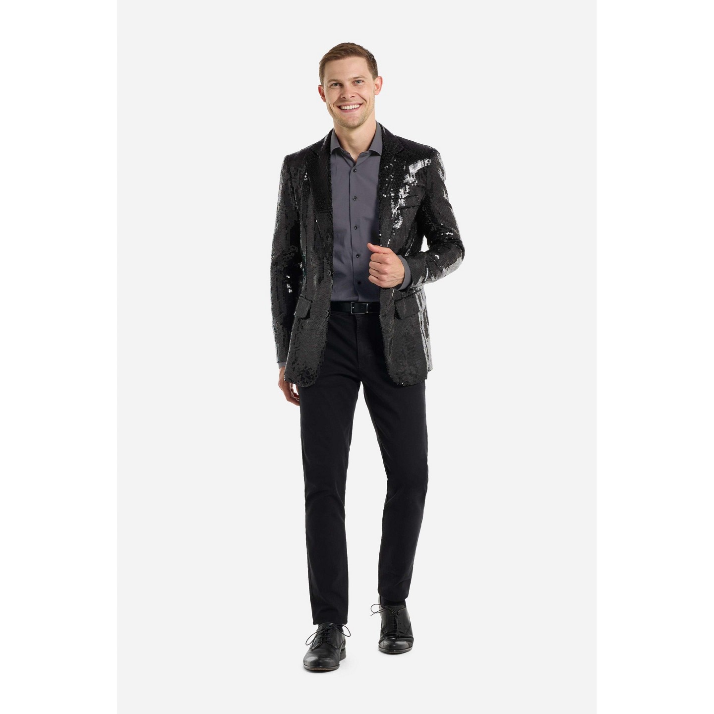 Мужские пиджаки Suitmeister Shiny Party Blazer - Sequins Black - Size Medium — фото 3