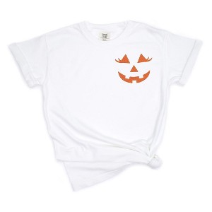 Simply Sage Market Women's Embroidered Lady Jack- O - Lantern On Short Sleeve Garment Dyed Tee - 1 of 4