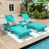 WestinTrends Ashore 2pcs Modern Poly Reclining Chaise Lounge With Wheels plus 1pc side table - 2 of 4