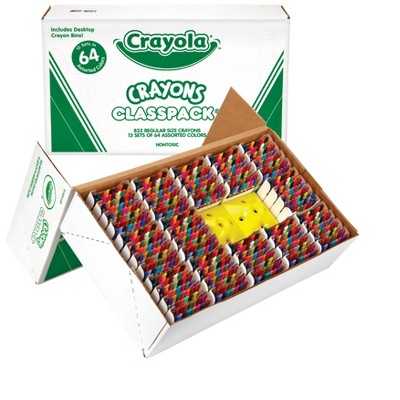 Crayola Crayons Classroom pk with 2-Sharpener, 64 Assorted Colors, set of 832