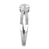 Slickblue Polished Stainless Steel Ring with Clear CZ - Classic Round Design, Women's Fashion Ring, Size 5-10 - 2 of 4