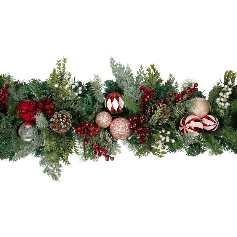 Northlight Pre-Decorated Peppermint Ornaments Artificial Pine Christmas Garland - Unlit - 6', 5 of 8