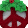 Slickblue Red Peace Sign Felt Ornament – Handmade 3"x3" Decor for Peace, Love, and Holiday Spirit - 2 of 3