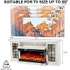 AMERLIFE 3-Sided Glass Fireplace TV Stand with LED Lights ,Fireplace Media Entertainment Center Console Cabinet Table with Glass Door Closed Storage - 2 of 4
