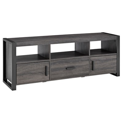 Urban Industrial Steel Leg TV Stand for TVs up to 65" Charcoal - Saracina Home