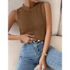 Women's Slit Hem Sleeveless Round Neck Knitted Sweater Vest Tank Top - 4 of 4