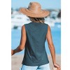 Women's Aqua High-Neck Sleeveless Eyelet Tank - Cupshe - 4 of 4