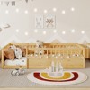 JUJABU Twin Wood Floor Bed Frame with High Rails, Built-In Light & Storage Shelf for Kids - 4 of 4
