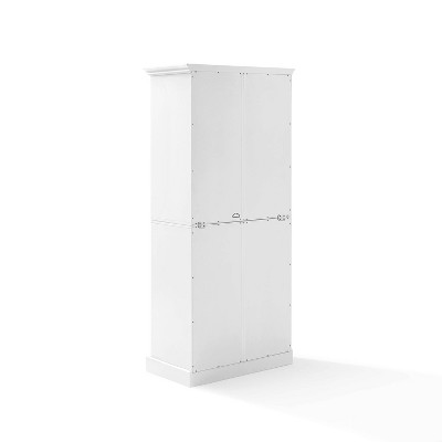 Winston Storage Pantry White - Crosley: Tall Double-Door Cabinet, 5 Shelves, Traditional Style