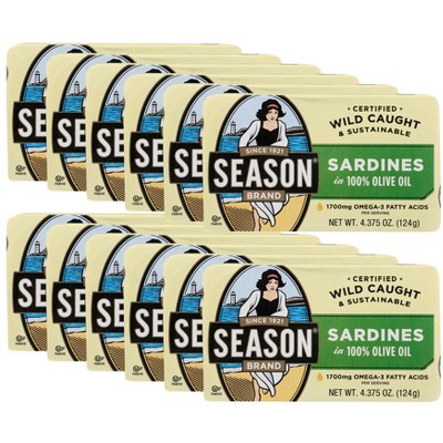 Season Wild Sardines in Pure Olive Oil - Case of 12/4.375 oz