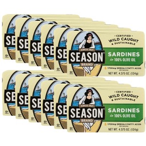 Season Wild Sardines in Pure Olive Oil - Case of 12/4.375 oz - 1 of 4