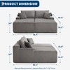 79" Double Oversized Lounge Chair, Corduroy Sleeper Sofa with 4 Pillows, No Assembly Required, for Living Room, Bedroom, or Office - 3 of 4