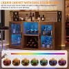 homfan Wine Bar Cabinet Freestanding Liquor Cabinet, Coffee Bar Buffet Sideboard Storage with Wine Rack Glass Holder - 3 of 4