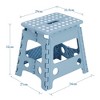 VECELO Folding Step Stool 11/13 in. Non-Slip Surface Portable Foldable 1 Step Stool with Carry Handle, Heavy Duty Stool Blue/Black/Pink/Khaki - 3 of 4