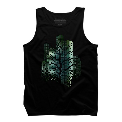 Men's Design By Humans City Lights and Tree By alnavasord Tank Top