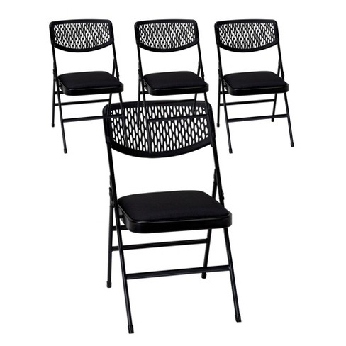 Cosco 4pk Fabric And Resin Folding Chair Black Target