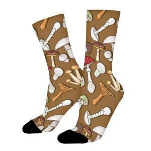 Mushroom Women Printed Crew Socks Funny Funky Socks Soft Polyester Novelty Gifts for Artists Men - 1 of 1