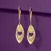 Ross-Simons Italian 14kt Yellow Gold Heart Lace Marquise-Shaped Drop Earrings - 3 of 4