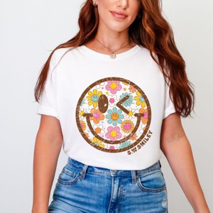 Simply Sage Market S.W.Smiley Groovy Floral Outline Garment Dyed Tee - 1 of 4