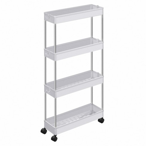 SPACEKEEPER 3 Tier Slim Storage Cart Mobile Shelving Unit