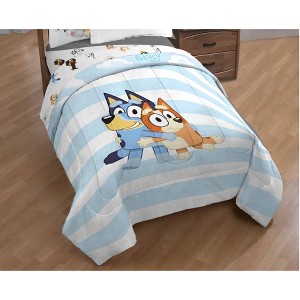 Bluey Twin Kids' Comforter White/Blue - 1 of 4