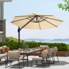 Large Cantilever Patio Umbrella, 10' X 10' Heavy Duty Large Aluminum Outdoor Umbrella with Solar LED Lights & Weighted Base, 360° Rotation - 2 of 4