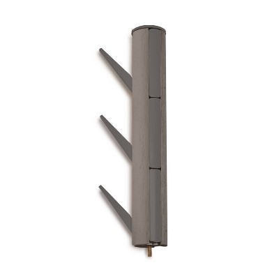 Gray Rubberwood Modern Freestanding Coat Rack with 9 Hooks