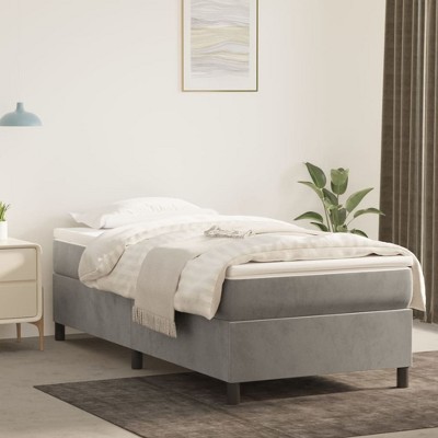 vidaXL Box Spring Bed Frame Light Gray 39.4 in.x74.8 in. Twin Velvet