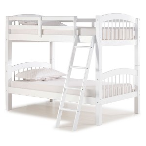 Spindle Twin Over Twin Bunk Bed White - Bolton Furniture