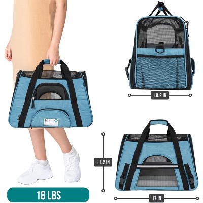 Small Light Blue Soft Sided Airline Approved Pet Carrier