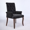Gulches Upholstered Chenille Fabric Accent Dining Chair, Elegant Tufted Club Dining Room Kitchen Room Arm Dining Chair, Single,Black - 4 of 4