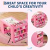 Kids Art Table with Chairs, Children's Wooden Furniture, Craft Table with Large Storage Shelves, Wooden Drawing Desk, for Classroom, Daycares, Home - 3 of 4