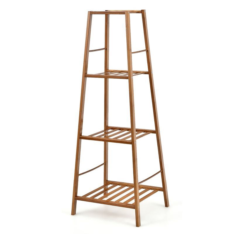 Costway Bamboo Tall Plant Stand Pot Holder Display Shelving Unit Indoor Outdoor Natural\Brown, 2 of 11