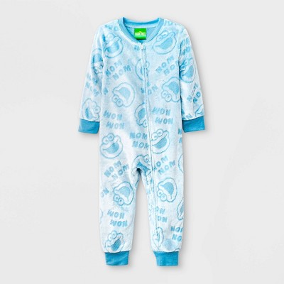 Toddler Boys' Sesame Street Plush Fleece Union Suit - Blue 3T