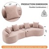 110'' Chenille Compression Curved Modular Sectional Sofa with High-Density Sponge and 4 Accent Pillows - 4 of 4
