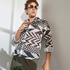 Campus Sutra Men Men's Taupe Brown & Cream White Chevron-Knit Shirt - 2 of 4
