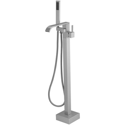 Single-Handle Freestanding Floor Mount Roman Tub Faucet Bathtub Filler with Hand Shower