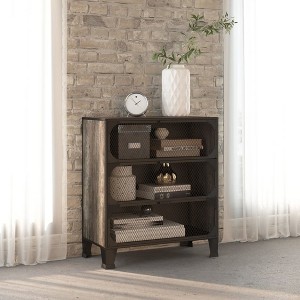 Storage Cabinet Rustic brown Metal and MDF Compact Cabinet  vidaXL - 1 of 4
