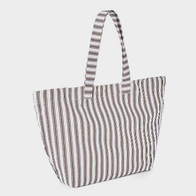 Сумки Universal Thread Striped Oversized Cotton Tote Bag - Universal Thread™ Brown — фото 3