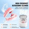 VEVOR Ultrasonic Cleaner for Dentures, 200ML Retainer Cleaner Machine with UV Light, 30W Cleaning Machine, White+Grey - 3 of 4