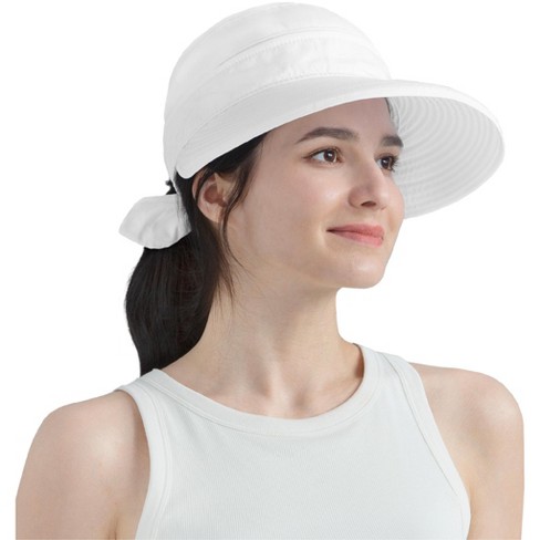 UPF 50+ Wide Brim Sun Hat Womens Sun Visor Hat Summer Beach Hats for Women  Foldable 2 in 1 UV Protection Headband