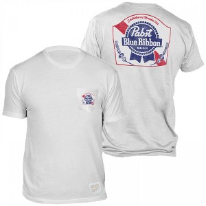 Adult Pabst Blue Ribbon Beer Front and Back Print Pocket T-Shirt - 1 of 4
