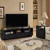 Lirago Mid Century Modern TV Stand Farmhouse Entertainment Cabinet with Louver Doors Black 19.5"H x 15.75"D x 63"W - 4 of 4