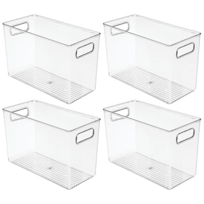 mDesign Plastic Kitchen Food Storage Organizer Bin, 4 Pack - Clear