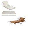 Acacia Wood Outdoor Chaise Lounge Chair,Adjustable Chaise Lounge with Cushion for Backyard,Poolside,Modern Patio Chaise Lounge Chair-Cuddlewood - 4 of 4