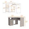 NicBex 2-Drawer 1-Shelf L-Shaped Computer Desk Corner Space-Saving Home Office Desk - 4 of 4