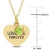 EVERLY JEWELRY | Yellow Plated Sterling Silver 1/2ct TGW Peridot "Love You Forever" Heart Pendant with Chain, 18 inc - 2 of 4