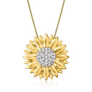 Ross-Simons 0.70 ct. t.w. White Topaz Sunflower Necklace in 18kt Gold Over Sterling - 1 of 4