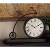 4"x14" Metal Bike Vintage Clock Black - Olivia & May: Iron Mantle Timepiece, Analog Display, No Nightlight - 3 of 4